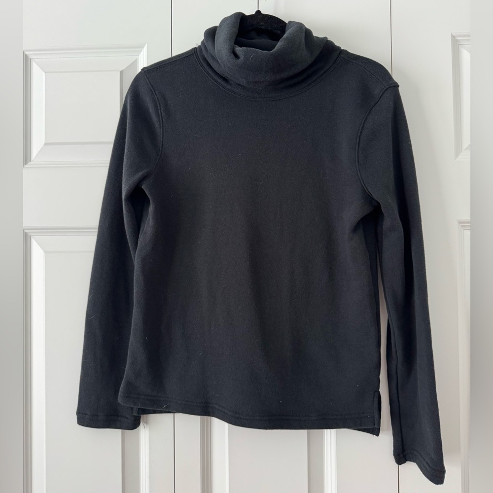 J. Crew Black Turtleneck Fleece Lined Sweatshirt